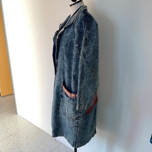 James West American Made Vintage Coat Size Medium HandPainted Acid Washed Denim - Picture 13 of 16